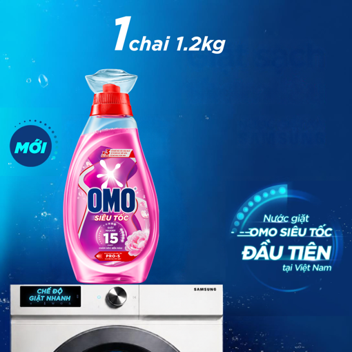 Ảnh của Nước giặt OMO Siêu Tốc Chăm Sóc Bền Màu chai 1.2kg