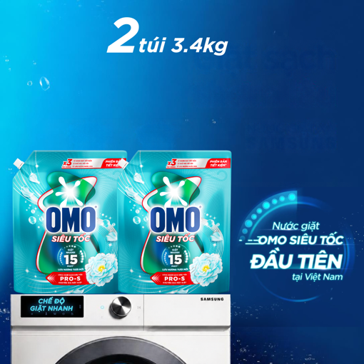 Ảnh của [Sản Phẩm Mới] Combo 2 Nước Giặt Siêu Tốc Lưu Hương Tươi Mới 3.4kg
