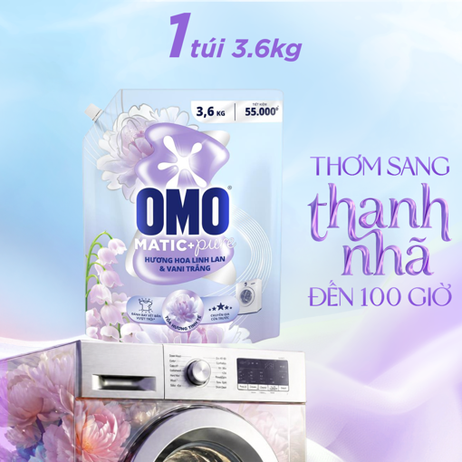 Ảnh của Nước giặt OMO Cửa trước hương Hoa Linh Lan & Vani Trắng 3.6kg